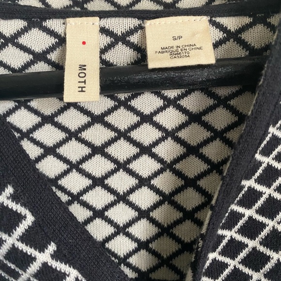 Anthropologie Moth Size S Black Jacquard Asymmetrical Moto Zip Lace Jacket - Picture 4 of 11